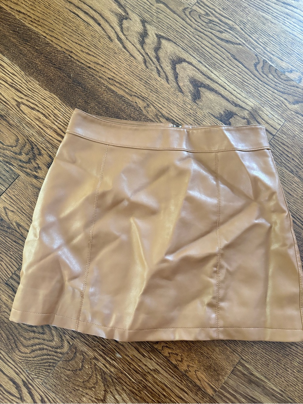 Forever 21 Tan Faux Leather Mini Skirt